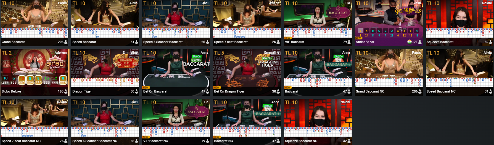 Playtech Canlı Casino Baccarat (Bakarat) Oyunları